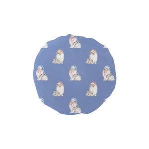 Watercolor Blue Merle Shelties Collies Christmas Elastic Reusable Shower Caps-Accessories-Accessories, Christmas, Dog Mom Gifts, Rough Collie, Shetland Sheepdog-CornflowerBlue-ONE SIZE-9