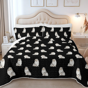 Watercolor Blue Merle Shelties Collies Quilted Bedding Set-Bedding-Bedding,Blankets,Christmas,Home Decor-10