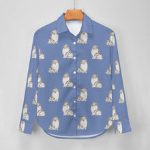 Load image into Gallery viewer, Watercolor Blue Merle Shelties Collies Women&#39;s Shirt-Apparel-Apparel, Dog Mom Gifts, Rough Collie, Shirt-25