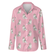 Load image into Gallery viewer, Watercolor Blue Merle Shelties Collies Women&#39;s Shirt-Apparel-Apparel, Dog Mom Gifts, Rough Collie, Shirt-S-Light Pink-17