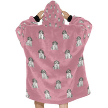 Load image into Gallery viewer, Watercolor Blue Roan Cocker Spaniel Blanket Hoodie-Blanket-Apparel, Blanket Hoodie, Blankets, Cocker Spaniel, Dog Mom Gifts-18