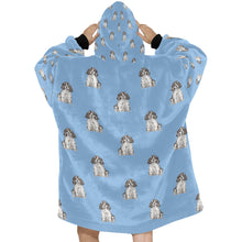 Load image into Gallery viewer, Watercolor Blue Roan Cocker Spaniel Blanket Hoodie-Blanket-Apparel, Blanket Hoodie, Blankets, Cocker Spaniel, Dog Mom Gifts-21