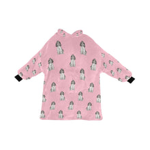 Load image into Gallery viewer, Watercolor Blue Roan Cocker Spaniel Blanket Hoodie-Blanket-Apparel, Blanket Hoodie, Blankets, Cocker Spaniel, Dog Mom Gifts-Light Pink-ONE SIZE-13