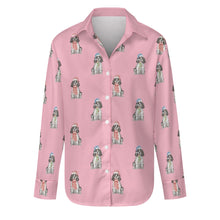 Load image into Gallery viewer, Watercolor Blue Roan Cocker Spaniel Christmas Women&#39;s Shirt-Apparel-Apparel, Christmas, Cocker Spaniel, Dog Mom Gifts, Shirt-Light Pink-S-17