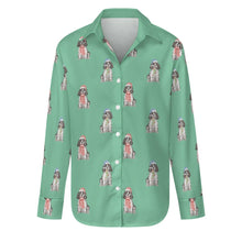 Load image into Gallery viewer, Watercolor Blue Roan Cocker Spaniel Christmas Women&#39;s Shirt-Apparel-Apparel, Christmas, Cocker Spaniel, Dog Mom Gifts, Shirt-Mint Green-S-26