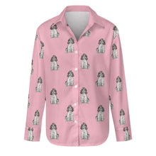 Load image into Gallery viewer, Watercolor Blue Roan Cocker Spaniel Women&#39;s Shirt-Apparel-Apparel, Cocker Spaniel, Dog Mom Gifts, Shirt-Light Pink-S-17