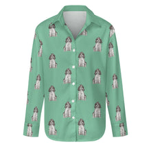 Load image into Gallery viewer, Watercolor Blue Roan Cocker Spaniel Women&#39;s Shirt-Apparel-Apparel, Cocker Spaniel, Dog Mom Gifts, Shirt-Mint Green-S-29