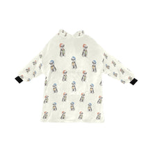 Load image into Gallery viewer, Watercolor Blue Schnauzer Christmas Blanket Hoodie-Blanket-Apparel, Blanket Hoodie, Blankets, Dog Mom Gifts, Schnauzer-Ivory White-ONE SIZE-13