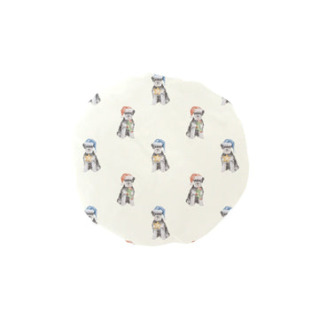 Watercolor Blue Schnauzer Christmas Elastic Reusable Shower Caps-Accessories-Accessories, Christmas, Dog Mom Gifts, Schnauzer-Ivory White-ONE SIZE-1