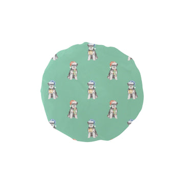Watercolor Blue Schnauzer Christmas Elastic Reusable Shower Caps-Accessories-Accessories, Christmas, Dog Mom Gifts, Schnauzer-Mint Green-ONE SIZE-13