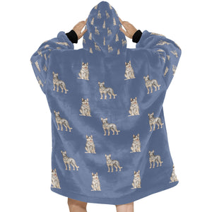 Watercolor Blue Speckle Blue Heelers Blanket Hoodie-Blanket-Apparel, Blanket Hoodie, Blankets, Blue Heeler, Dog Mom Gifts-20