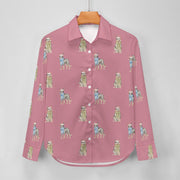 Watercolor Blue Speckle Blue Heelers Christmas Women's Shirt-Apparel--16