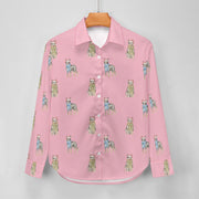 Watercolor Blue Speckle Blue Heelers Christmas Women's Shirt-Apparel--8