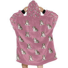 Load image into Gallery viewer, Watercolor Boston Terrier Puppies Blanket Hoodie-Blanket-Apparel, Blanket Hoodie, Blankets, Boston Terrier, Dog Mom Gifts-13