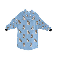 Load image into Gallery viewer, Watercolor Boston Terrier Puppies Blanket Hoodie-Blanket-Apparel, Blanket Hoodie, Blankets, Boston Terrier, Dog Mom Gifts-14