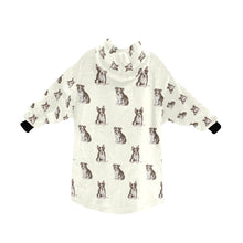 Load image into Gallery viewer, Watercolor Boston Terrier Puppies Blanket Hoodie-Blanket-Apparel, Blanket Hoodie, Blankets, Boston Terrier, Dog Mom Gifts-2