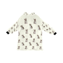 Load image into Gallery viewer, Watercolor Boston Terrier Puppies Blanket Hoodie-Blanket-Apparel, Blanket Hoodie, Blankets, Boston Terrier, Dog Mom Gifts-Ivory-ONE SIZE-1