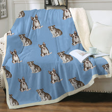 Load image into Gallery viewer, Watercolor Boston Terrier Puppies Sherpa Fleece Blanket - 8 Colors-Blanket-Bedding, Blankets, Boston Terrier, Home Decor-17