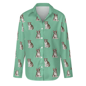 Watercolor Boston Terrier Puppies Women's Shirt - 9 Colors-Apparel-Apparel, Boston Terrier, Dog Mom Gifts, Shirt-Mint Green-S-30