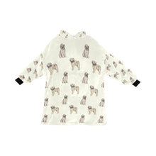 Load image into Gallery viewer, Watercolor Briard Puppies Blanket Hoodie-Blanket-Apparel, Blanket Hoodie, Blankets, Briard, Dog Mom Gifts-Ivory White-ONE SIZE-13