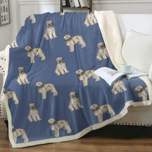 Load image into Gallery viewer, Watercolor Briard Puppies Warm Sherpa Fleece Blanket - 8 Colors-Blanket-Bedding, Blankets, Briard, Home Decor-17