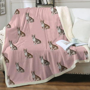 Watercolor Brindle Boston Terriers Sherpa Fleece Blanket - 8 Colors-Blanket-Bedding, Blankets, Boston Terrier, Home Decor-5