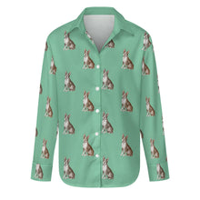 Load image into Gallery viewer, Watercolor Brindle Boston Terriers Women&#39;s Shirt - 9 Colors-Apparel-Apparel, Boston Terrier, Dog Mom Gifts, Shirt-Mint Green-S-29