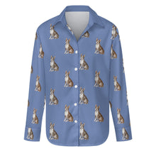 Load image into Gallery viewer, Watercolor Brindle Boston Terriers Women&#39;s Shirt - 9 Colors-Apparel-Apparel, Boston Terrier, Dog Mom Gifts, Shirt-Slate Blue-S-26