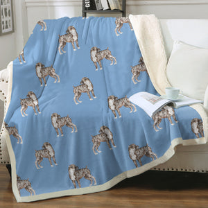 Watercolor Brindle Boxer Dogs Sherpa Fleece Blanket - 8 Colors-Blanket-Bedding, Blankets, Boxer, Home Decor-12