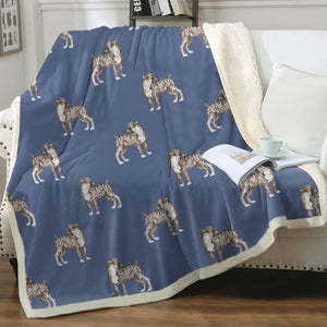 Watercolor Brindle Boxer Dogs Sherpa Fleece Blanket - 8 Colors-Blanket-Bedding, Blankets, Boxer, Home Decor-9