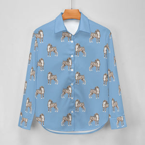 Watercolor Brindle Boxer Dogs Women's Shirt-Apparel-Apparel, Boxer, Dog Mom Gifts, Shirt-17