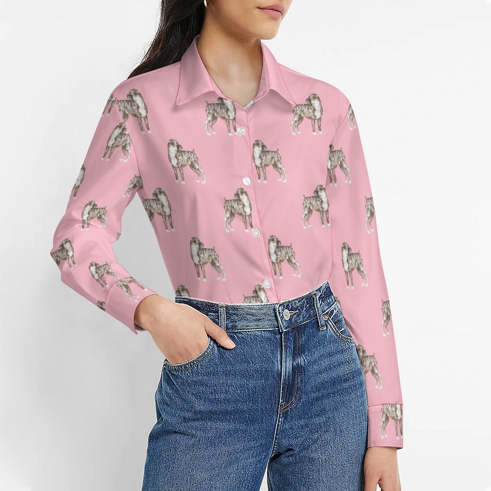 Watercolor Brindle Boxer Dogs Womens Shirt 6