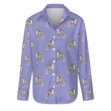 Load image into Gallery viewer, Watercolor Brindle Boxer Dogs Women's Shirt-Apparel-Apparel, Boxer, Dog Mom Gifts, Shirt-S-CornflowerBlue_1-44
