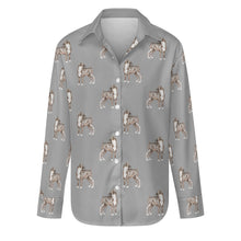 Load image into Gallery viewer, Watercolor Brindle Boxer Dogs Women&#39;s Shirt-Apparel-Apparel, Boxer, Dog Mom Gifts, Shirt-S-DarkGray-36