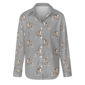 Watercolor Brindle Boxer Dogs Women's Shirt-Apparel-Apparel, Boxer, Dog Mom Gifts, Shirt-S-DarkGray-36