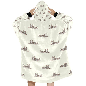 Watercolor Brindle Bull Terriers Blanket Hoodie-Blanket-Apparel, Blanket Hoodie, Blankets, Bull Terrier, Dog Mom Gifts-15