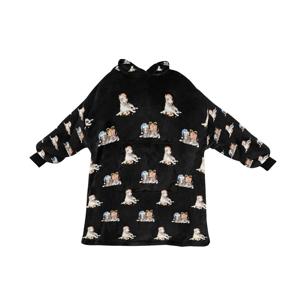 Watercolor Brindle Bull Terriers Christmas-Black-ONE SIZE-32