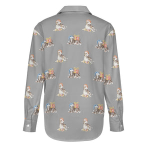 Watercolor Brindle Bull Terriers Christmas Women's Shirt-Apparel-Apparel, Bull Terrier, Christmas, Dog Mom Gifts, Shirt-45