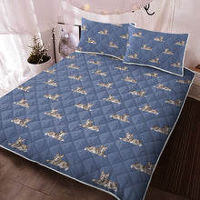 Load image into Gallery viewer, Watercolor Brindle Bull Terriers Quilted Bedding Set - 5 Colors-Bedding-Bedding, Blankets, Bull Terrier, Home Decor-Cornflower Blue-With Matching Pillowcases-Twin-12