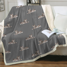 Load image into Gallery viewer, Watercolor Brindle Bull Terriers Sherpa Fleece Blanket - 8 Colors-Blanket-Bedding, Blankets, Bull Terrier, Home Decor-11