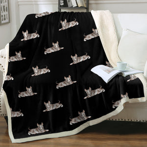 Watercolor Brindle Bull Terriers Sherpa Fleece Blanket - 8 Colors-Blanket-Bedding, Blankets, Bull Terrier, Home Decor-7