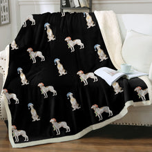 Load image into Gallery viewer, Watercolor Brindle Greyhounds Whippets Christmas Fleece Blanket - 8 Colors-Blanket-Bedding, Blankets, Christmas, Greyhound, Home Decor, Whippet-8