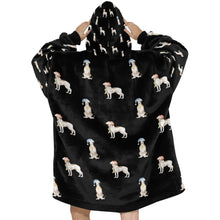 Load image into Gallery viewer, Watercolor Brindle Whippets Christmas Blanket Hoodie-Blanket-Apparel, Blanket Hoodie, Blankets, Dog Mom Gifts, Greyhound, Whippet-12