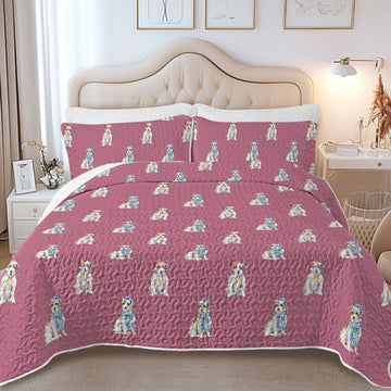 Watercolor Broken Rough Coat Russell Terriers Quilted Bedding Set-Bedding-Bedding,Blankets,Christmas,Home Decor-13