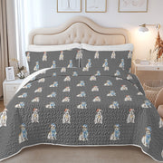 Watercolor Broken Rough Coat Russell Terriers Quilted Bedding Set-Bedding-Bedding,Blankets,Christmas,Home Decor-9