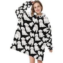 Load image into Gallery viewer, Watercolor Celebration Bichon Frise Blanket Hoodie-Blanket-Apparel, Bichon Frise, Blanket Hoodie, Blankets, Dog Mom Gifts-8