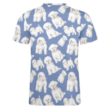 Load image into Gallery viewer, Watercolor Celebration Bichon Frise Men&#39;s Cotton T-Shirt-Apparel-Apparel, Bichon Frise, Dog Dad Gifts, Shirt, T Shirt-14