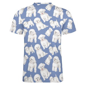 Watercolor Celebration Bichon Frise Men's Cotton T-Shirt-Apparel-Apparel, Bichon Frise, Dog Dad Gifts, Shirt, T Shirt-14