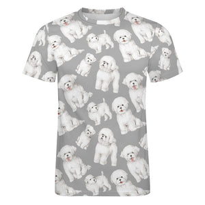 Watercolor Celebration Bichon Frise Men's Cotton T-Shirt-Apparel-Apparel, Bichon Frise, Dog Dad Gifts, Shirt, T Shirt-16