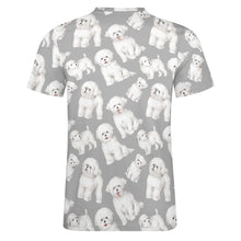 Load image into Gallery viewer, Watercolor Celebration Bichon Frise Men&#39;s Cotton T-Shirt-Apparel-Apparel, Bichon Frise, Dog Dad Gifts, Shirt, T Shirt-17